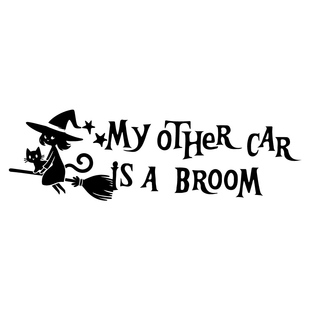 стикер лепенка за кола вещица другата ми кола е метла котка