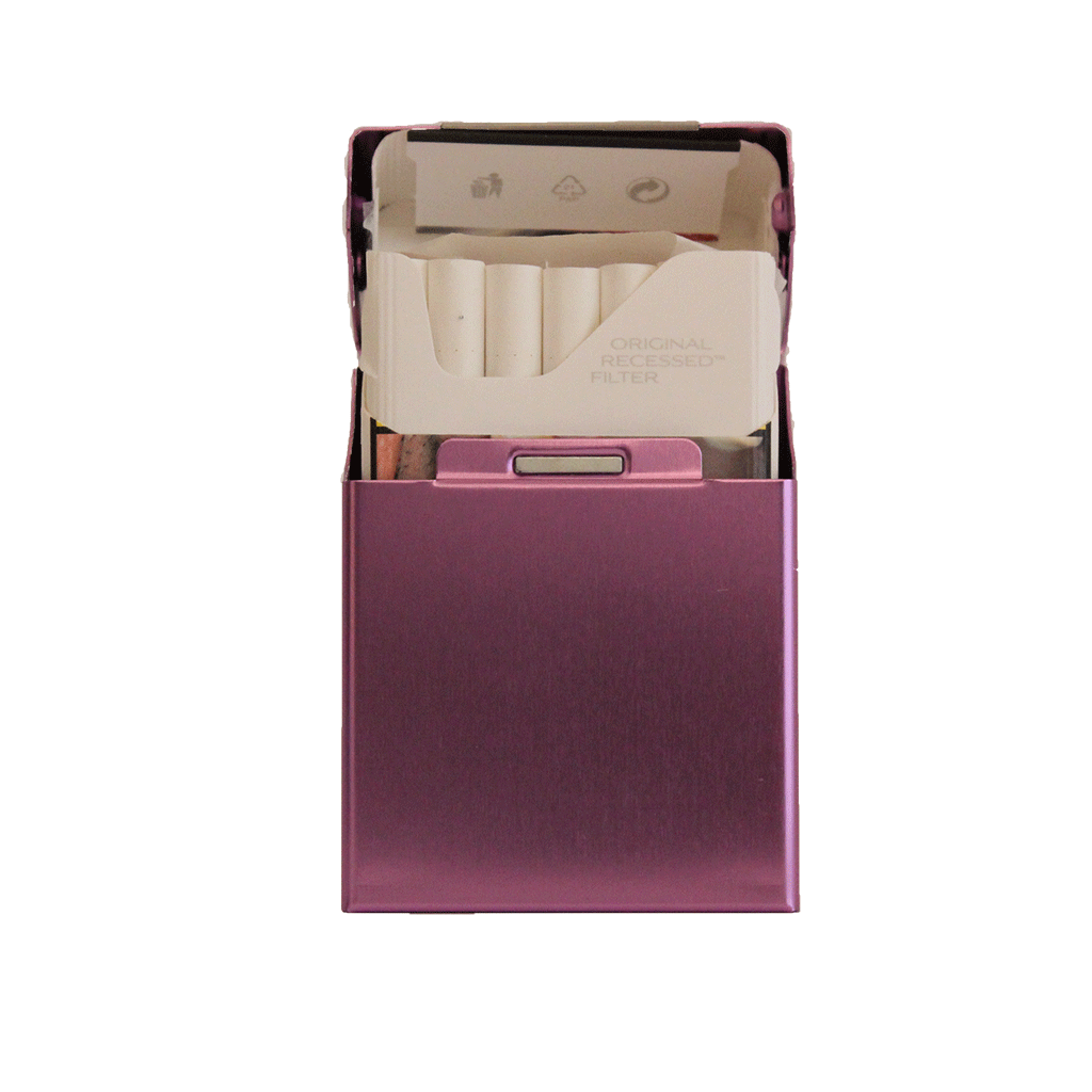 Алуминиева кутия за цигари - Лилава - Откачен.Бе