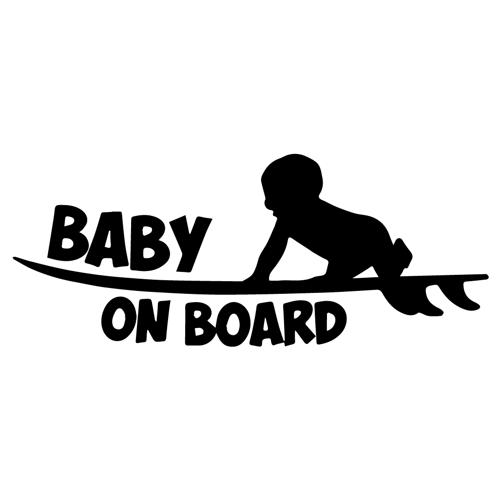 Стикер за автомобил - Surfing Baby On Board - Откачен.Бе
