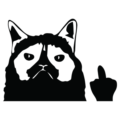 Стикер за автомобил - Grumpy Cat - Откачен.Бе