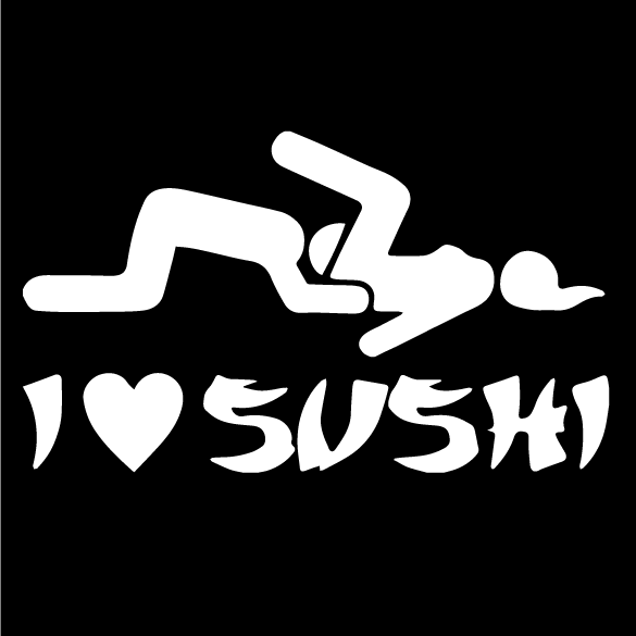 Стикер за автомобил - I Love Sushi - Откачен.Бе