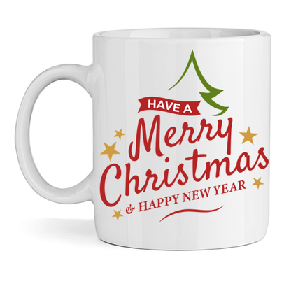 Коледна Керамична Чаша - Merry Christmas & Happy New Year - Откачен.Бе