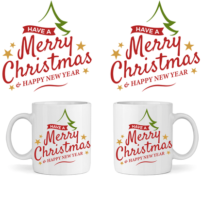 Коледна Керамична Чаша - Merry Christmas & Happy New Year - Откачен.Бе