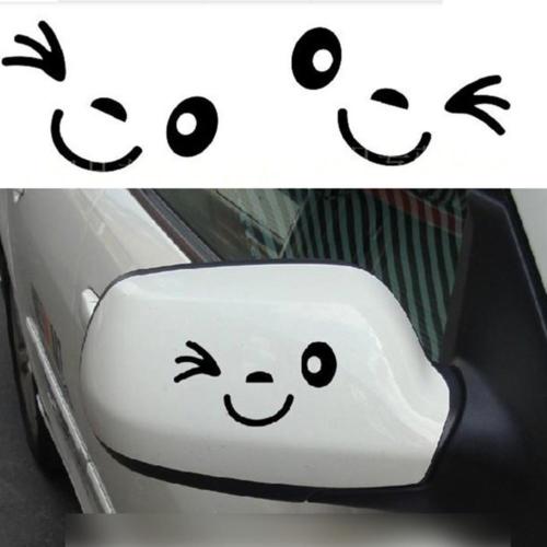 Стикер за автомобил - Smile Face - Комплект за огледала - Откачен.Бе