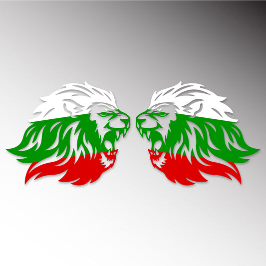 стикер за кола лъвове лепенка самозалепващо флаг българия фолио стъкло Lions