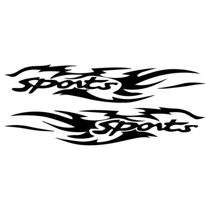 Стикер за автомобил - Sports Flame (Комплект 2 бр.) - Откачен.Бе