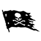стикер лепенка пирати пиратско знаме фолио