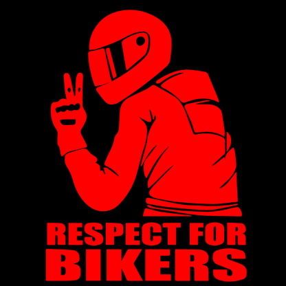 Стикер за автомобил - Respect for bikers - Откачен.Бе