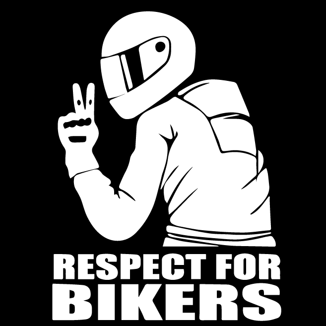 Стикер за автомобил - Respect for bikers - Откачен.Бе