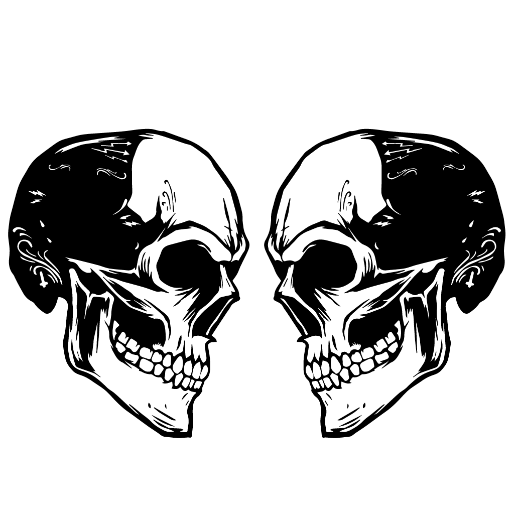 Стикер за автомобил - Skull ( Комплект ) - Откачен.Бе