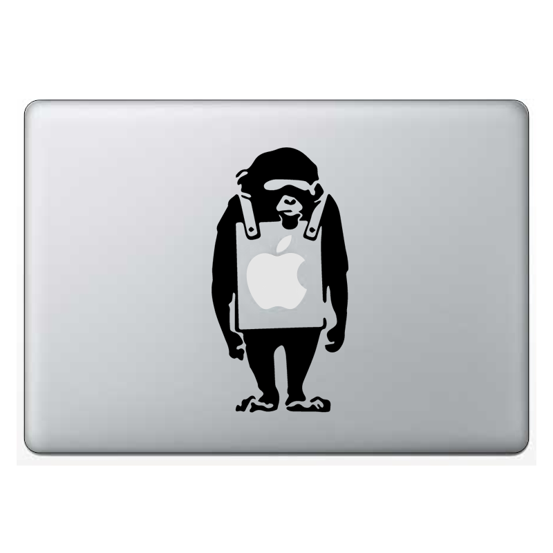 Macbook стикер - Banksy Monkey - Откачен.Бе