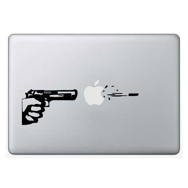 Macbook стикер - Gunshot Apple - Откачен.Бе