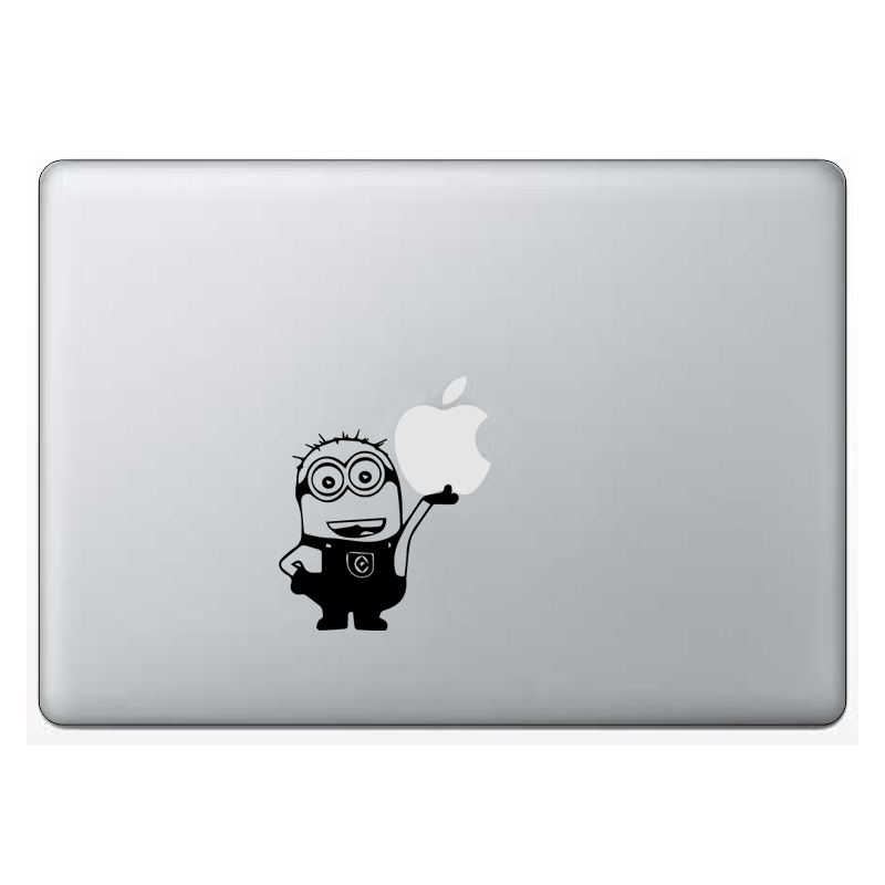 Macbook стикер - Minion Apple - Откачен.Бе