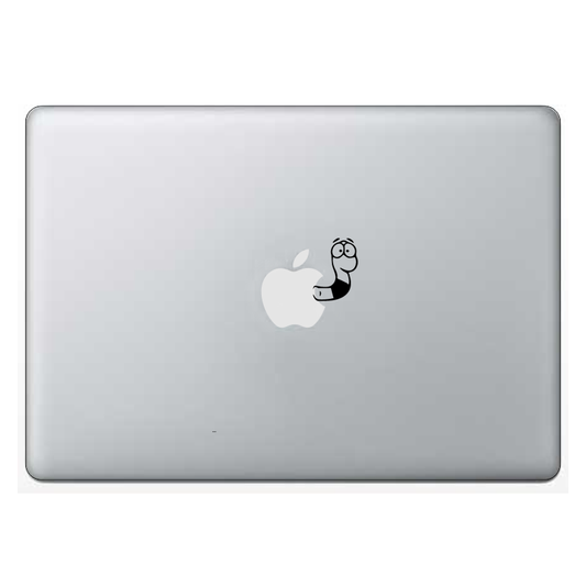 Macbook стикер - Apple Worm - Откачен.Бе