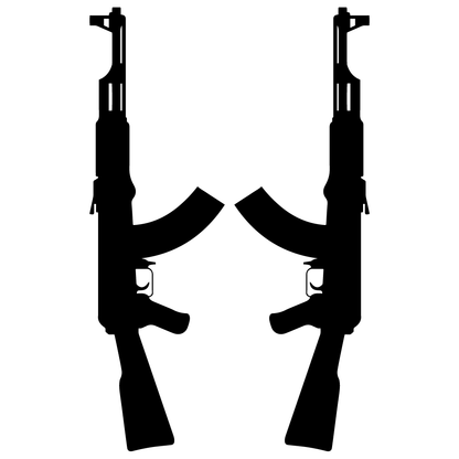 Комплект Два Броя Стикери за Автомобил - Калашников / AK-47 - Откачен.Бе