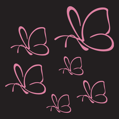 Стикер за автомобил - Пеперуди (Комплект, 6 бр.)