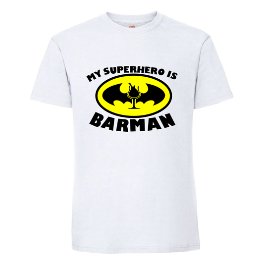 Тениска My Superhero Is Barman - Откачен.Бе